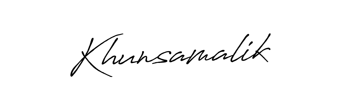 Also You can easily find your signature by using the search form. We will create Khunsamalik name handwritten signature images for you free of cost using Antro_Vectra_Bolder sign style. Khunsamalik signature style 7 images and pictures png