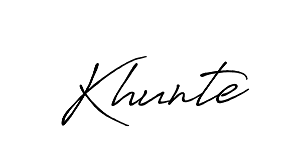 Create a beautiful signature design for name Khunte. With this signature (Antro_Vectra_Bolder) fonts, you can make a handwritten signature for free. Khunte signature style 7 images and pictures png