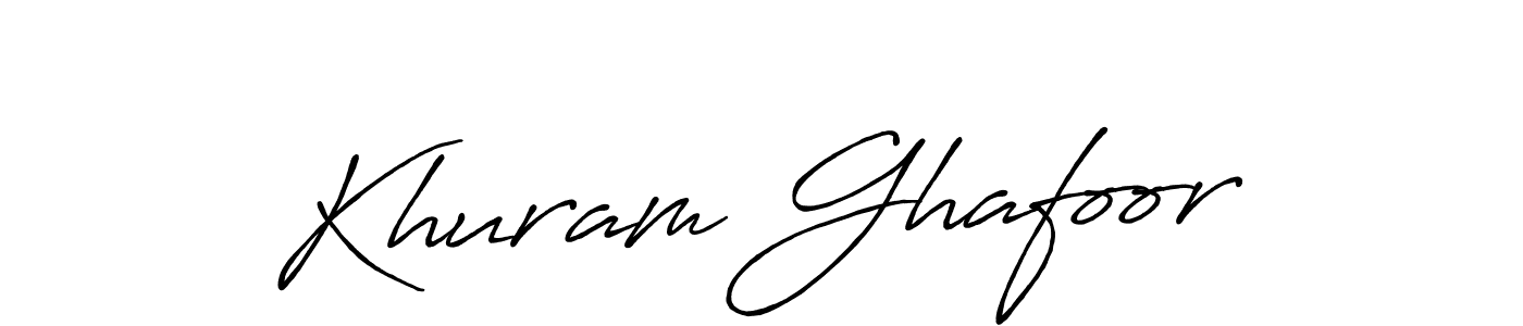 Create a beautiful signature design for name Khuram Ghafoor. With this signature (Antro_Vectra_Bolder) fonts, you can make a handwritten signature for free. Khuram Ghafoor signature style 7 images and pictures png
