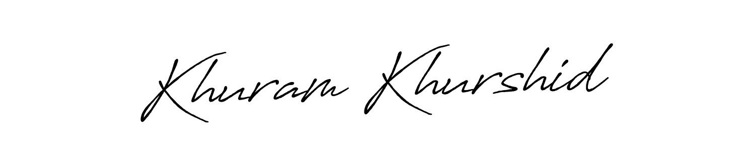 Design your own signature with our free online signature maker. With this signature software, you can create a handwritten (Antro_Vectra_Bolder) signature for name Khuram Khurshid. Khuram Khurshid signature style 7 images and pictures png