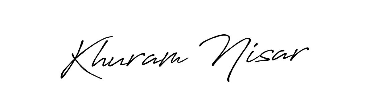 Make a beautiful signature design for name Khuram Nisar. With this signature (Antro_Vectra_Bolder) style, you can create a handwritten signature for free. Khuram Nisar signature style 7 images and pictures png