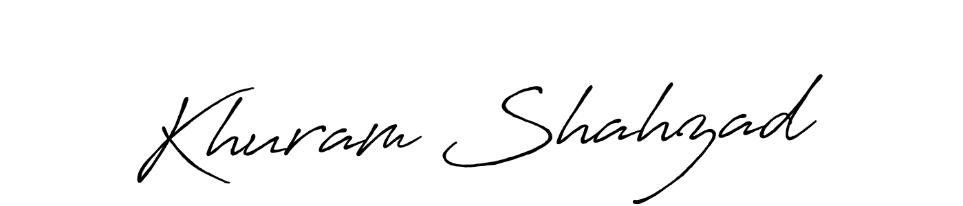 Create a beautiful signature design for name Khuram Shahzad. With this signature (Antro_Vectra_Bolder) fonts, you can make a handwritten signature for free. Khuram Shahzad signature style 7 images and pictures png