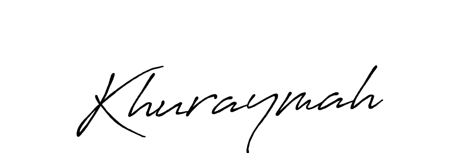 Create a beautiful signature design for name Khuraymah. With this signature (Antro_Vectra_Bolder) fonts, you can make a handwritten signature for free. Khuraymah signature style 7 images and pictures png