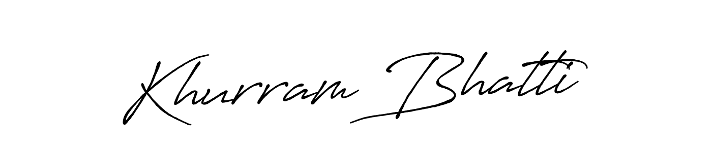 Design your own signature with our free online signature maker. With this signature software, you can create a handwritten (Antro_Vectra_Bolder) signature for name Khurram Bhatti. Khurram Bhatti signature style 7 images and pictures png