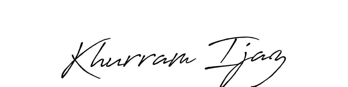 Khurram Ijaz stylish signature style. Best Handwritten Sign (Antro_Vectra_Bolder) for my name. Handwritten Signature Collection Ideas for my name Khurram Ijaz. Khurram Ijaz signature style 7 images and pictures png