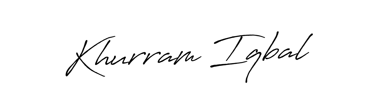 This is the best signature style for the Khurram Iqbal name. Also you like these signature font (Antro_Vectra_Bolder). Mix name signature. Khurram Iqbal signature style 7 images and pictures png