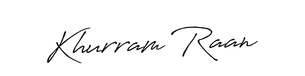 Create a beautiful signature design for name Khurram Raan. With this signature (Antro_Vectra_Bolder) fonts, you can make a handwritten signature for free. Khurram Raan signature style 7 images and pictures png