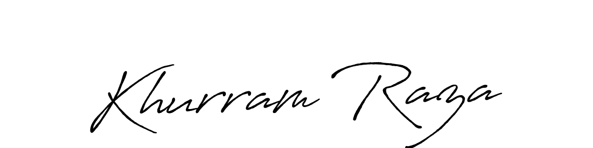 Create a beautiful signature design for name Khurram Raza. With this signature (Antro_Vectra_Bolder) fonts, you can make a handwritten signature for free. Khurram Raza signature style 7 images and pictures png