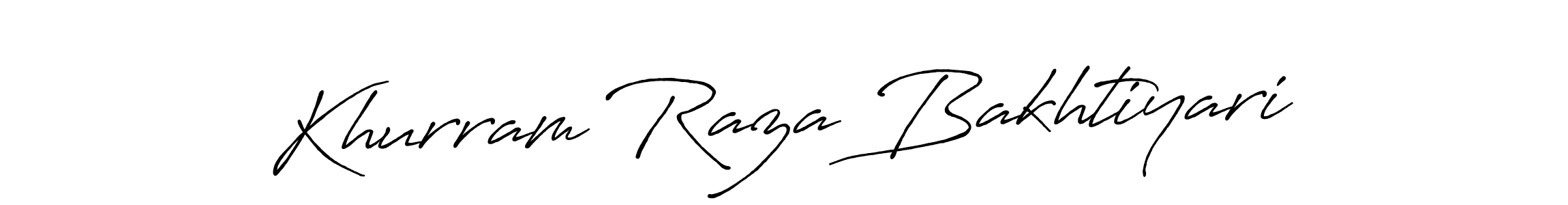 Use a signature maker to create a handwritten signature online. With this signature software, you can design (Antro_Vectra_Bolder) your own signature for name Khurram Raza Bakhtiyari. Khurram Raza Bakhtiyari signature style 7 images and pictures png