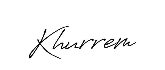 Create a beautiful signature design for name Khurrem. With this signature (Antro_Vectra_Bolder) fonts, you can make a handwritten signature for free. Khurrem signature style 7 images and pictures png