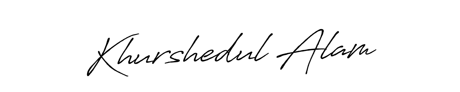 Design your own signature with our free online signature maker. With this signature software, you can create a handwritten (Antro_Vectra_Bolder) signature for name Khurshedul Alam. Khurshedul Alam signature style 7 images and pictures png