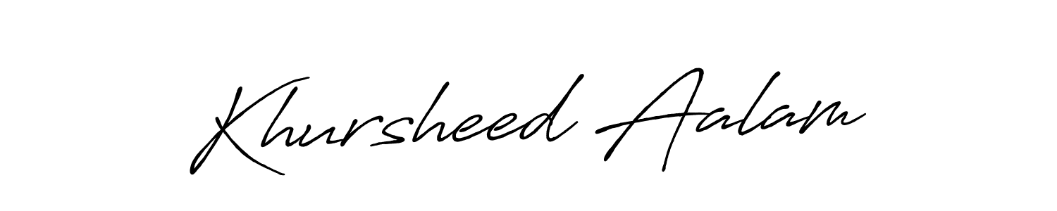 Design your own signature with our free online signature maker. With this signature software, you can create a handwritten (Antro_Vectra_Bolder) signature for name Khursheed Aalam. Khursheed Aalam signature style 7 images and pictures png