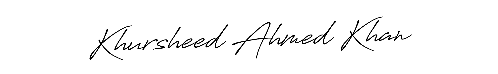 Create a beautiful signature design for name Khursheed Ahmed Khan. With this signature (Antro_Vectra_Bolder) fonts, you can make a handwritten signature for free. Khursheed Ahmed Khan signature style 7 images and pictures png