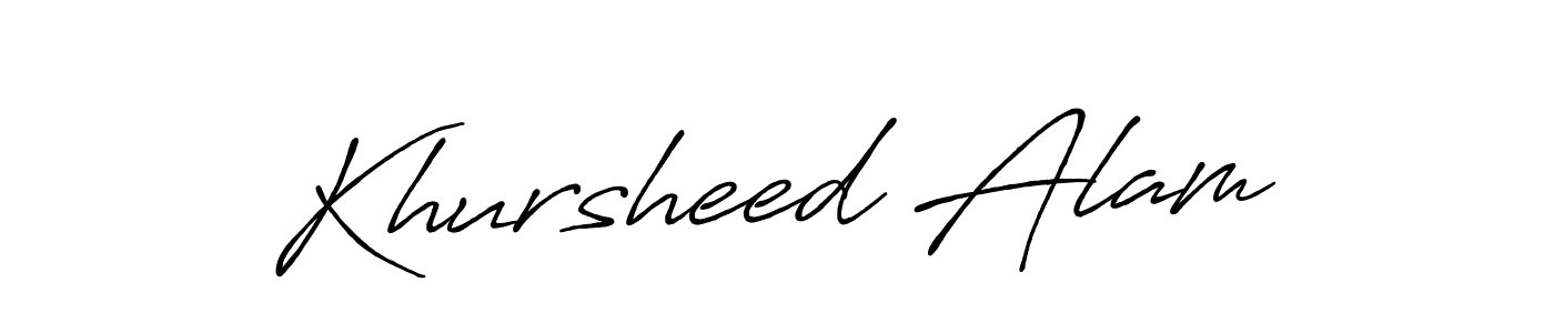 Make a short Khursheed Alam signature style. Manage your documents anywhere anytime using Antro_Vectra_Bolder. Create and add eSignatures, submit forms, share and send files easily. Khursheed Alam signature style 7 images and pictures png