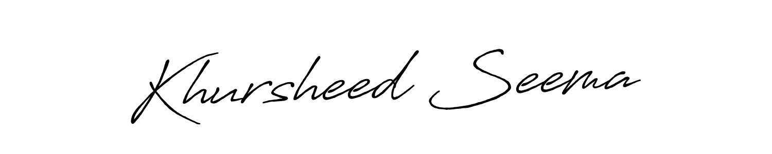 Also You can easily find your signature by using the search form. We will create Khursheed Seema name handwritten signature images for you free of cost using Antro_Vectra_Bolder sign style. Khursheed Seema signature style 7 images and pictures png