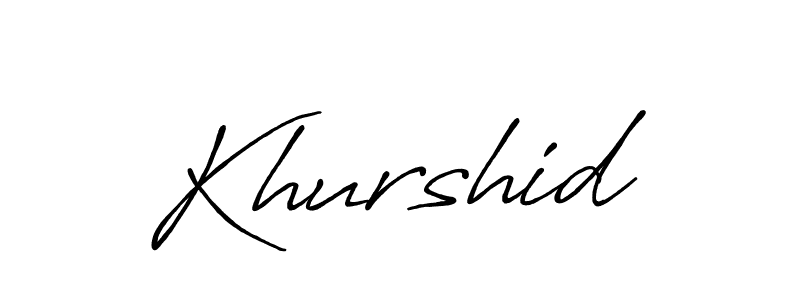 Also we have Khurshid name is the best signature style. Create professional handwritten signature collection using Antro_Vectra_Bolder autograph style. Khurshid signature style 7 images and pictures png