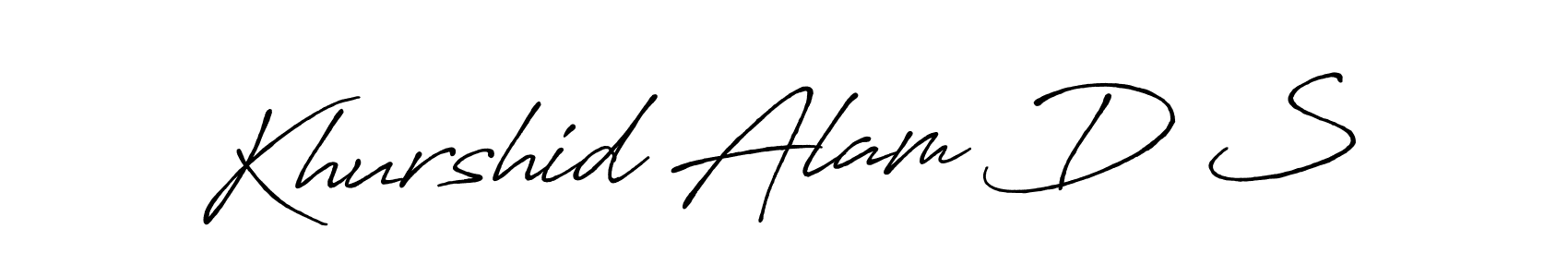 How to make Khurshid Alam D S name signature. Use Antro_Vectra_Bolder style for creating short signs online. This is the latest handwritten sign. Khurshid Alam D S signature style 7 images and pictures png