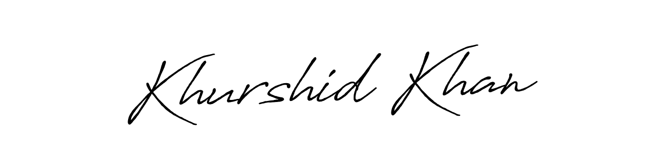 Create a beautiful signature design for name Khurshid Khan. With this signature (Antro_Vectra_Bolder) fonts, you can make a handwritten signature for free. Khurshid Khan signature style 7 images and pictures png