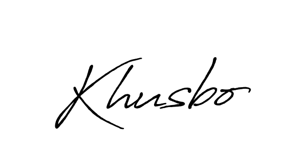 Make a beautiful signature design for name Khusbo. With this signature (Antro_Vectra_Bolder) style, you can create a handwritten signature for free. Khusbo signature style 7 images and pictures png