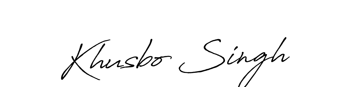 Make a beautiful signature design for name Khusbo Singh. With this signature (Antro_Vectra_Bolder) style, you can create a handwritten signature for free. Khusbo Singh signature style 7 images and pictures png