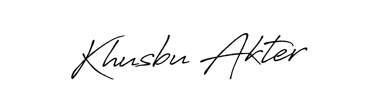 How to make Khusbu Akter name signature. Use Antro_Vectra_Bolder style for creating short signs online. This is the latest handwritten sign. Khusbu Akter signature style 7 images and pictures png