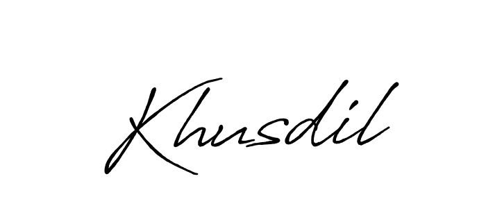 Also we have Khusdil name is the best signature style. Create professional handwritten signature collection using Antro_Vectra_Bolder autograph style. Khusdil signature style 7 images and pictures png