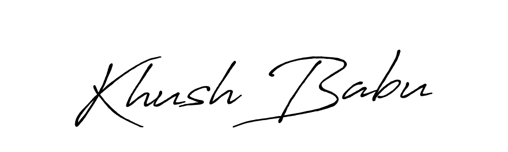 Khush Babu stylish signature style. Best Handwritten Sign (Antro_Vectra_Bolder) for my name. Handwritten Signature Collection Ideas for my name Khush Babu. Khush Babu signature style 7 images and pictures png