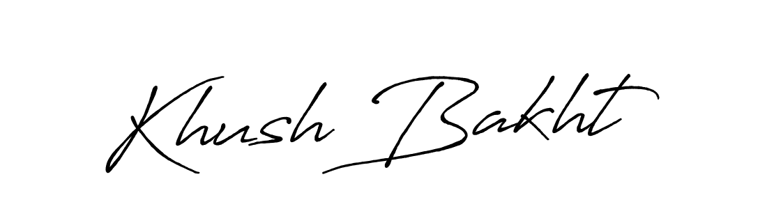 Use a signature maker to create a handwritten signature online. With this signature software, you can design (Antro_Vectra_Bolder) your own signature for name Khush Bakht. Khush Bakht signature style 7 images and pictures png