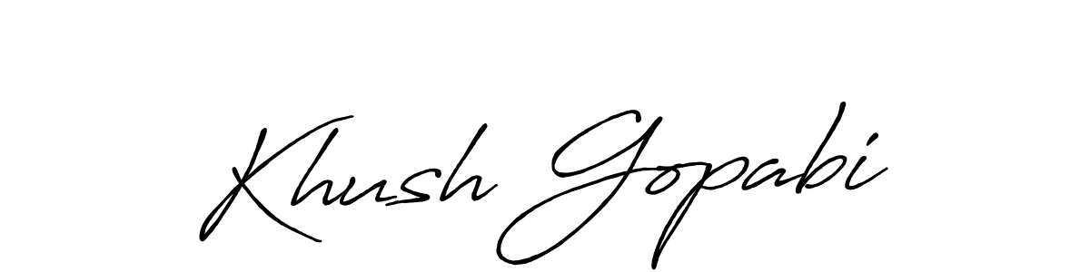 Use a signature maker to create a handwritten signature online. With this signature software, you can design (Antro_Vectra_Bolder) your own signature for name Khush Gopabi. Khush Gopabi signature style 7 images and pictures png
