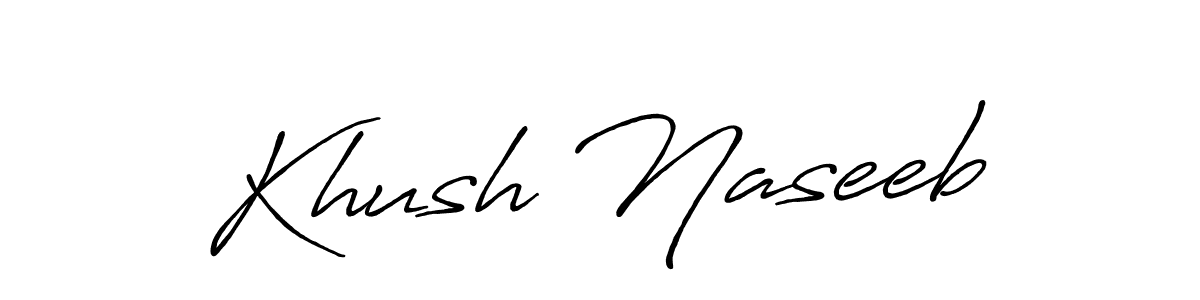 How to make Khush Naseeb signature? Antro_Vectra_Bolder is a professional autograph style. Create handwritten signature for Khush Naseeb name. Khush Naseeb signature style 7 images and pictures png