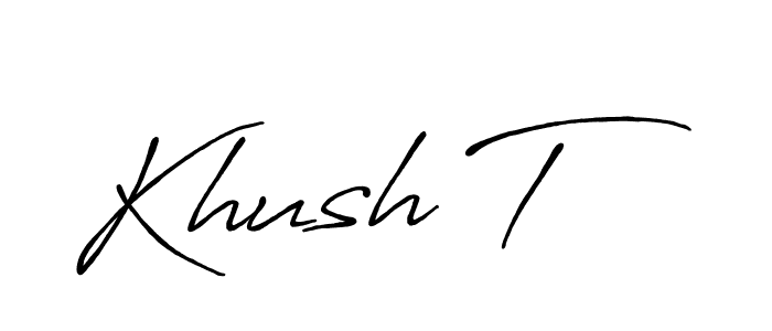 The best way (Antro_Vectra_Bolder) to make a short signature is to pick only two or three words in your name. The name Khush T include a total of six letters. For converting this name. Khush T signature style 7 images and pictures png