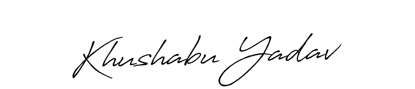 Make a beautiful signature design for name Khushabu Yadav. With this signature (Antro_Vectra_Bolder) style, you can create a handwritten signature for free. Khushabu Yadav signature style 7 images and pictures png