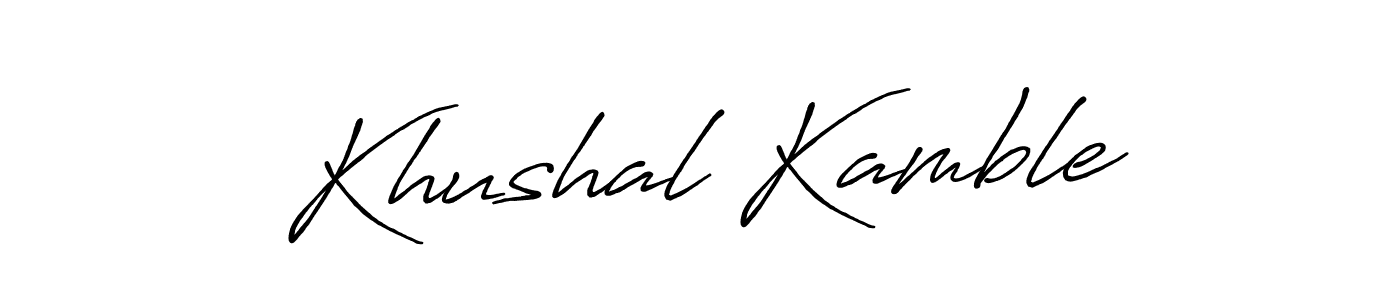 Antro_Vectra_Bolder is a professional signature style that is perfect for those who want to add a touch of class to their signature. It is also a great choice for those who want to make their signature more unique. Get Khushal Kamble name to fancy signature for free. Khushal Kamble signature style 7 images and pictures png