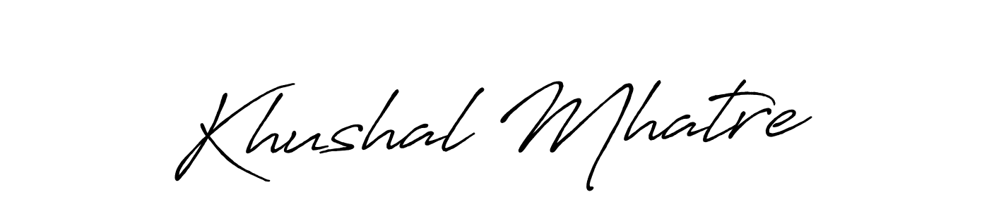 It looks lik you need a new signature style for name Khushal Mhatre. Design unique handwritten (Antro_Vectra_Bolder) signature with our free signature maker in just a few clicks. Khushal Mhatre signature style 7 images and pictures png