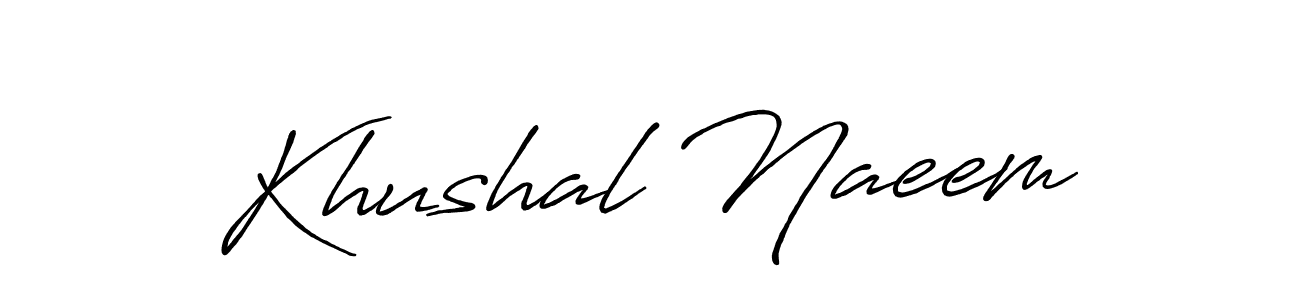 Khushal Naeem stylish signature style. Best Handwritten Sign (Antro_Vectra_Bolder) for my name. Handwritten Signature Collection Ideas for my name Khushal Naeem. Khushal Naeem signature style 7 images and pictures png