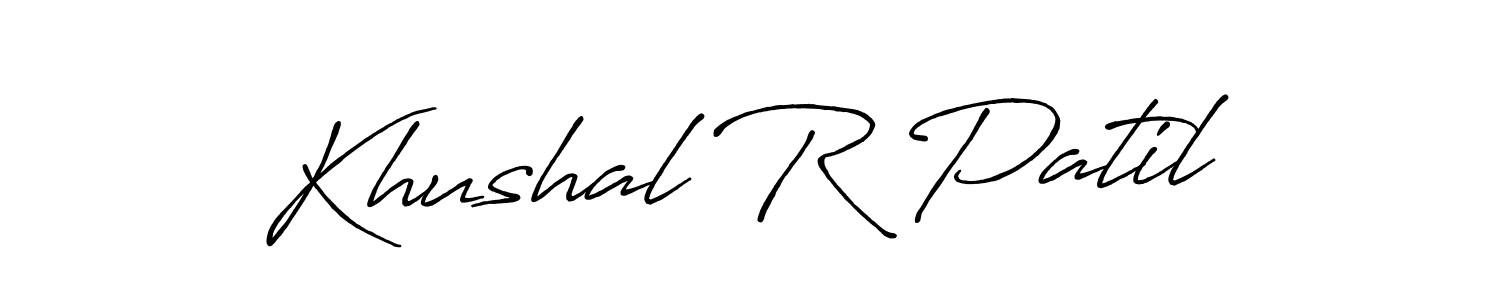 Create a beautiful signature design for name Khushal R Patil. With this signature (Antro_Vectra_Bolder) fonts, you can make a handwritten signature for free. Khushal R Patil signature style 7 images and pictures png