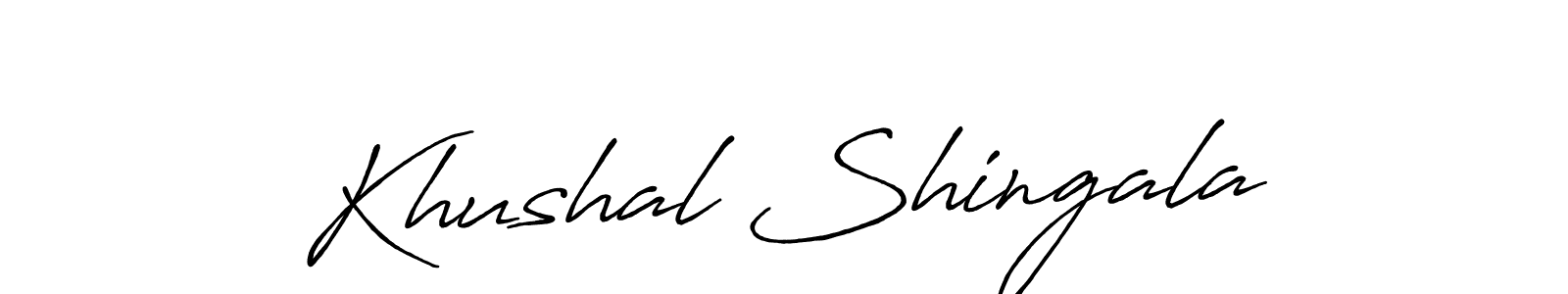 How to make Khushal Shingala signature? Antro_Vectra_Bolder is a professional autograph style. Create handwritten signature for Khushal Shingala name. Khushal Shingala signature style 7 images and pictures png
