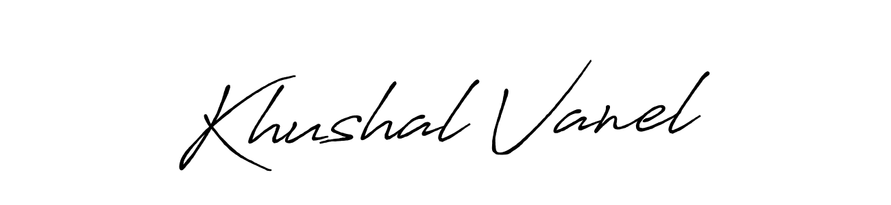 This is the best signature style for the Khushal Vanel name. Also you like these signature font (Antro_Vectra_Bolder). Mix name signature. Khushal Vanel signature style 7 images and pictures png