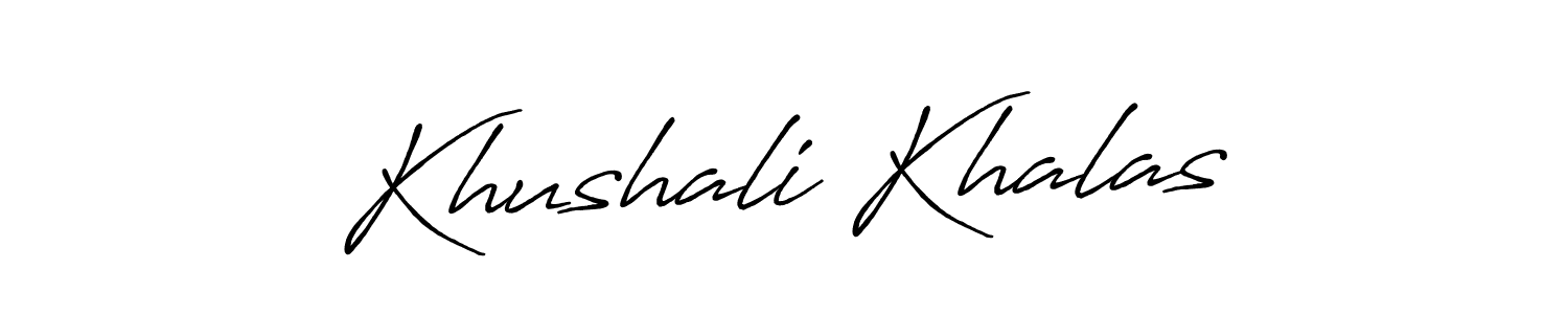 This is the best signature style for the Khushali Khalas name. Also you like these signature font (Antro_Vectra_Bolder). Mix name signature. Khushali Khalas signature style 7 images and pictures png