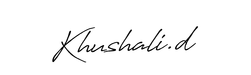 You should practise on your own different ways (Antro_Vectra_Bolder) to write your name (Khushali.d) in signature. don't let someone else do it for you. Khushali.d signature style 7 images and pictures png