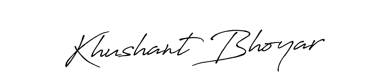 The best way (Antro_Vectra_Bolder) to make a short signature is to pick only two or three words in your name. The name Khushant Bhoyar include a total of six letters. For converting this name. Khushant Bhoyar signature style 7 images and pictures png