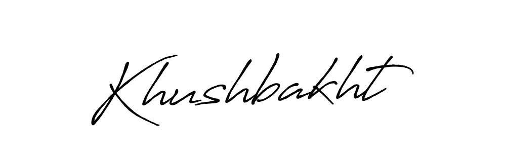 Make a beautiful signature design for name Khushbakht. With this signature (Antro_Vectra_Bolder) style, you can create a handwritten signature for free. Khushbakht signature style 7 images and pictures png