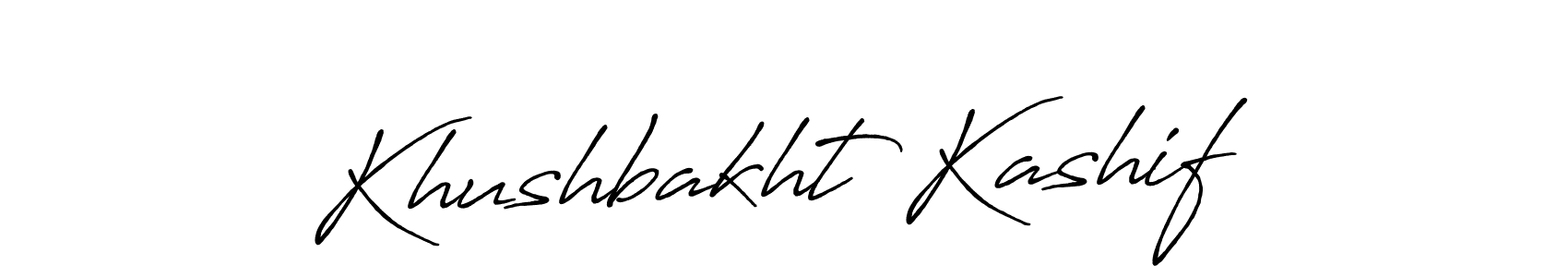 Create a beautiful signature design for name Khushbakht Kashif. With this signature (Antro_Vectra_Bolder) fonts, you can make a handwritten signature for free. Khushbakht Kashif signature style 7 images and pictures png