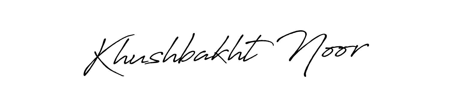 This is the best signature style for the Khushbakht Noor name. Also you like these signature font (Antro_Vectra_Bolder). Mix name signature. Khushbakht Noor signature style 7 images and pictures png