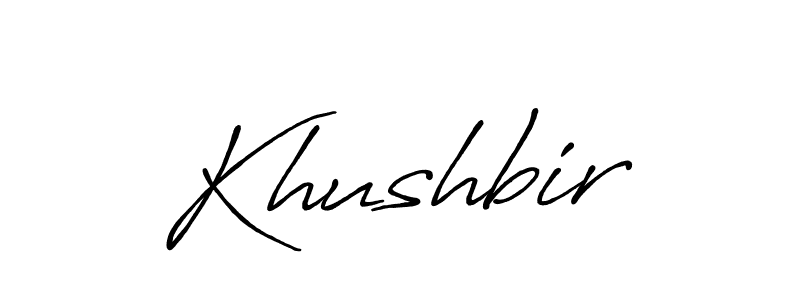 How to make Khushbir name signature. Use Antro_Vectra_Bolder style for creating short signs online. This is the latest handwritten sign. Khushbir signature style 7 images and pictures png