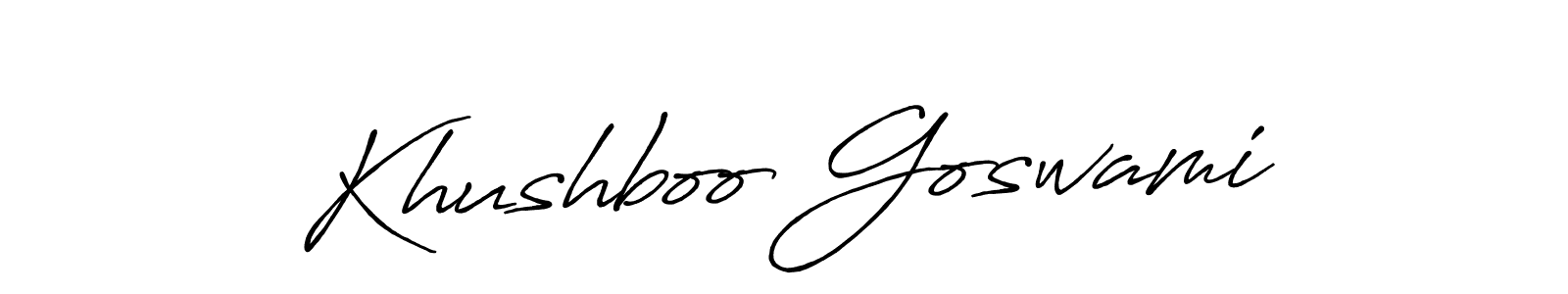Antro_Vectra_Bolder is a professional signature style that is perfect for those who want to add a touch of class to their signature. It is also a great choice for those who want to make their signature more unique. Get Khushboo Goswami name to fancy signature for free. Khushboo Goswami signature style 7 images and pictures png