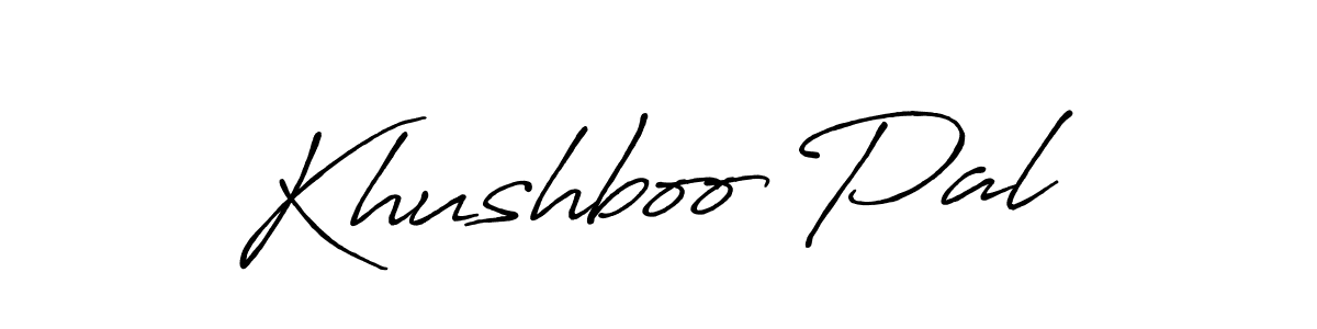 Make a beautiful signature design for name Khushboo Pal. With this signature (Antro_Vectra_Bolder) style, you can create a handwritten signature for free. Khushboo Pal signature style 7 images and pictures png