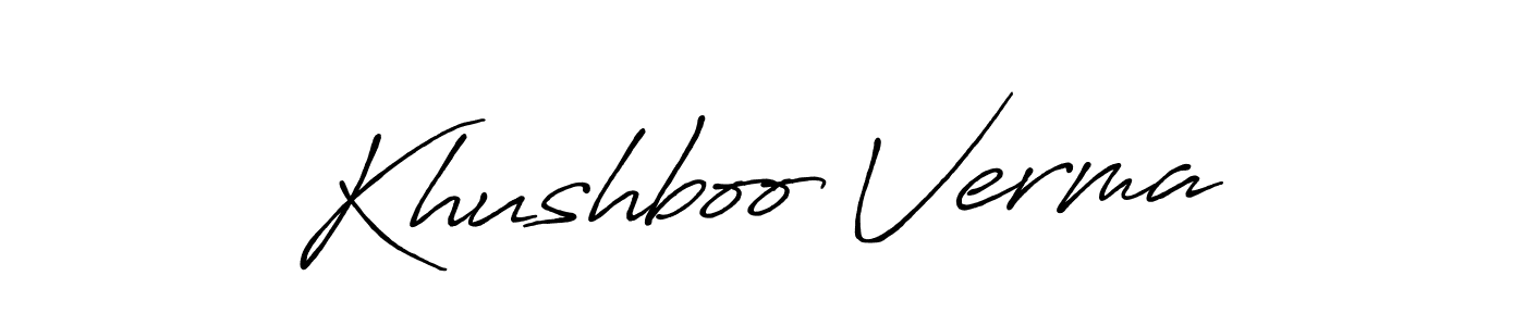 Khushboo Verma stylish signature style. Best Handwritten Sign (Antro_Vectra_Bolder) for my name. Handwritten Signature Collection Ideas for my name Khushboo Verma. Khushboo Verma signature style 7 images and pictures png