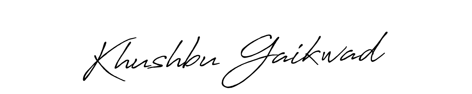 Make a beautiful signature design for name Khushbu Gaikwad. With this signature (Antro_Vectra_Bolder) style, you can create a handwritten signature for free. Khushbu Gaikwad signature style 7 images and pictures png