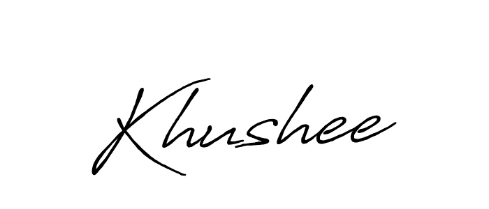 Khushee stylish signature style. Best Handwritten Sign (Antro_Vectra_Bolder) for my name. Handwritten Signature Collection Ideas for my name Khushee. Khushee signature style 7 images and pictures png